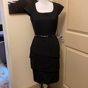 Calvin Klein black tiered dress